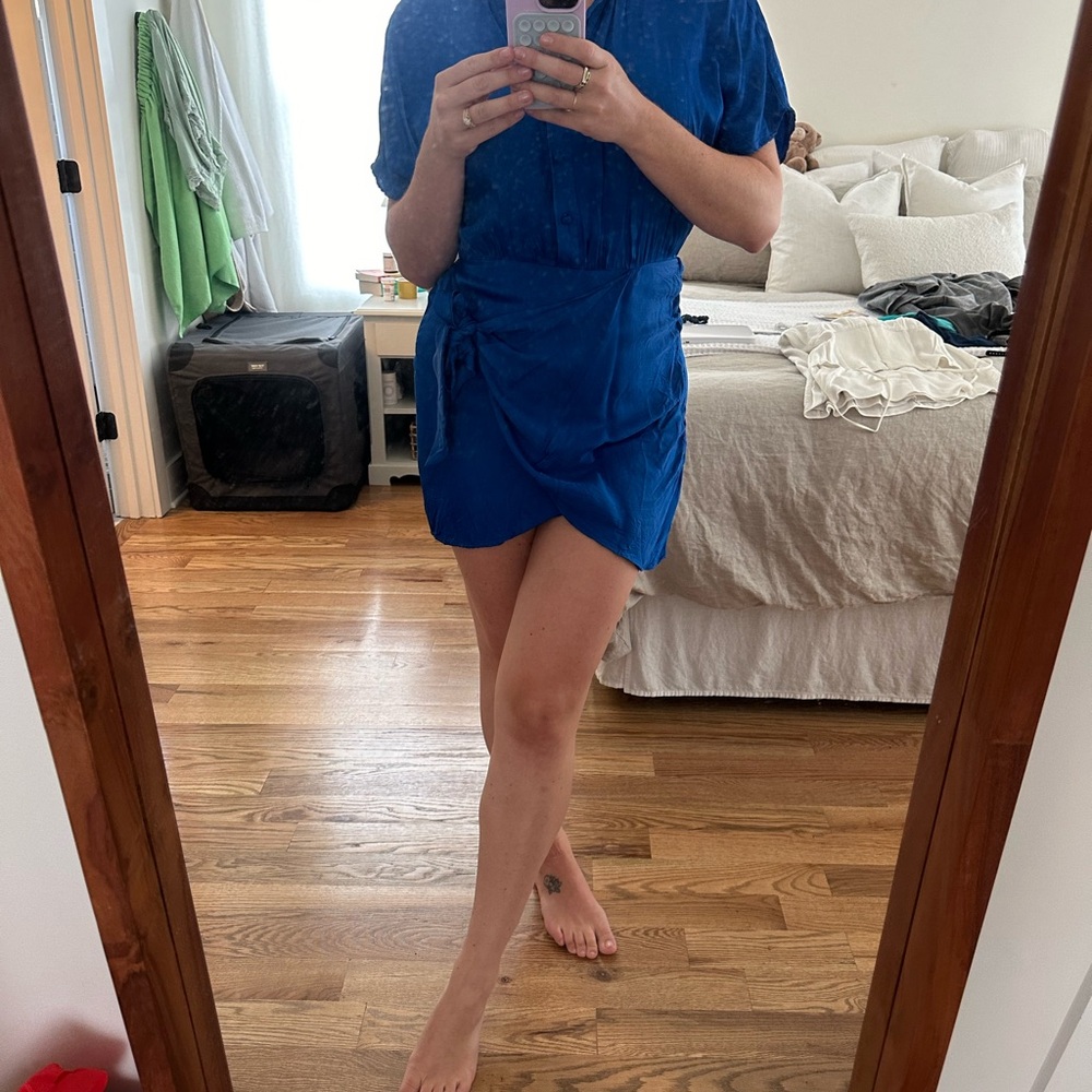 Zara satin shirt dress